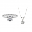 2.03 ct. Round Cut Diamond Solitaire Ring in 14K White Gold with a Free Lab Grown 1.05 ct. Diamond Pendant Necklace